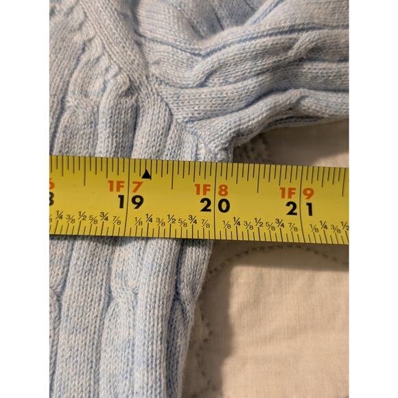 Croft & Barrow Light Blue Cable Crew Neck Pull Over Long Sleeve Sweater Sz XL - Picture 7 of 10
